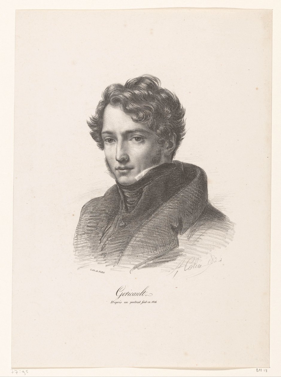 Portræt af Théodore Géricault Gericault (titel på objekt) af Alexandre Marie Colin