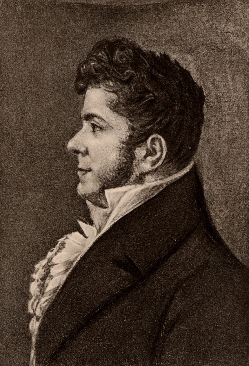 Portræt af den franske romanforfatter Stendhal (litografi) af Alexandre Marie Longuet