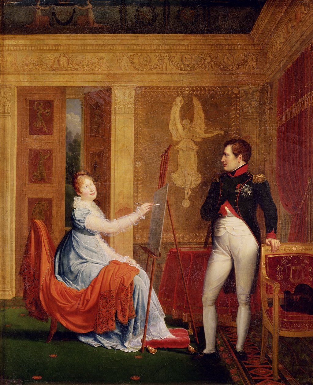 Marie Louise (1791-1847) fra Habsbourg Lorraine maler et portræt af Napoleon I (1769-1821) af Alexandre Menjaud