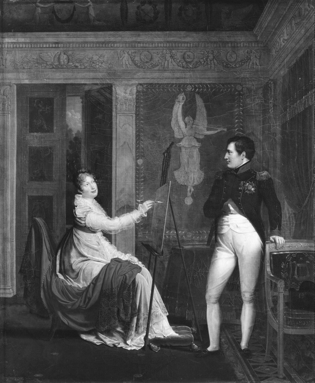 Marie Louise (1791-1847) fra Habsbourg Lorraine maler et portræt af Napoleon I (1769-1821) af Alexandre Menjaud