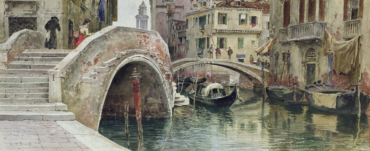 Venedig, 1887 (wc på papir) af Alexandre Nicolaievitch Roussoff