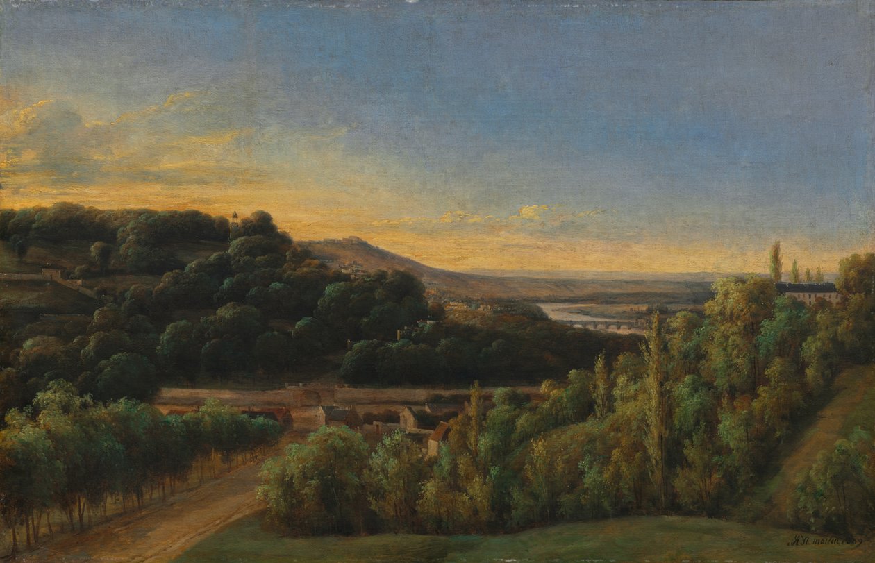 Udsigt over Saint-Cloud, nær Seinen af Alexandre Pau de St. Martin