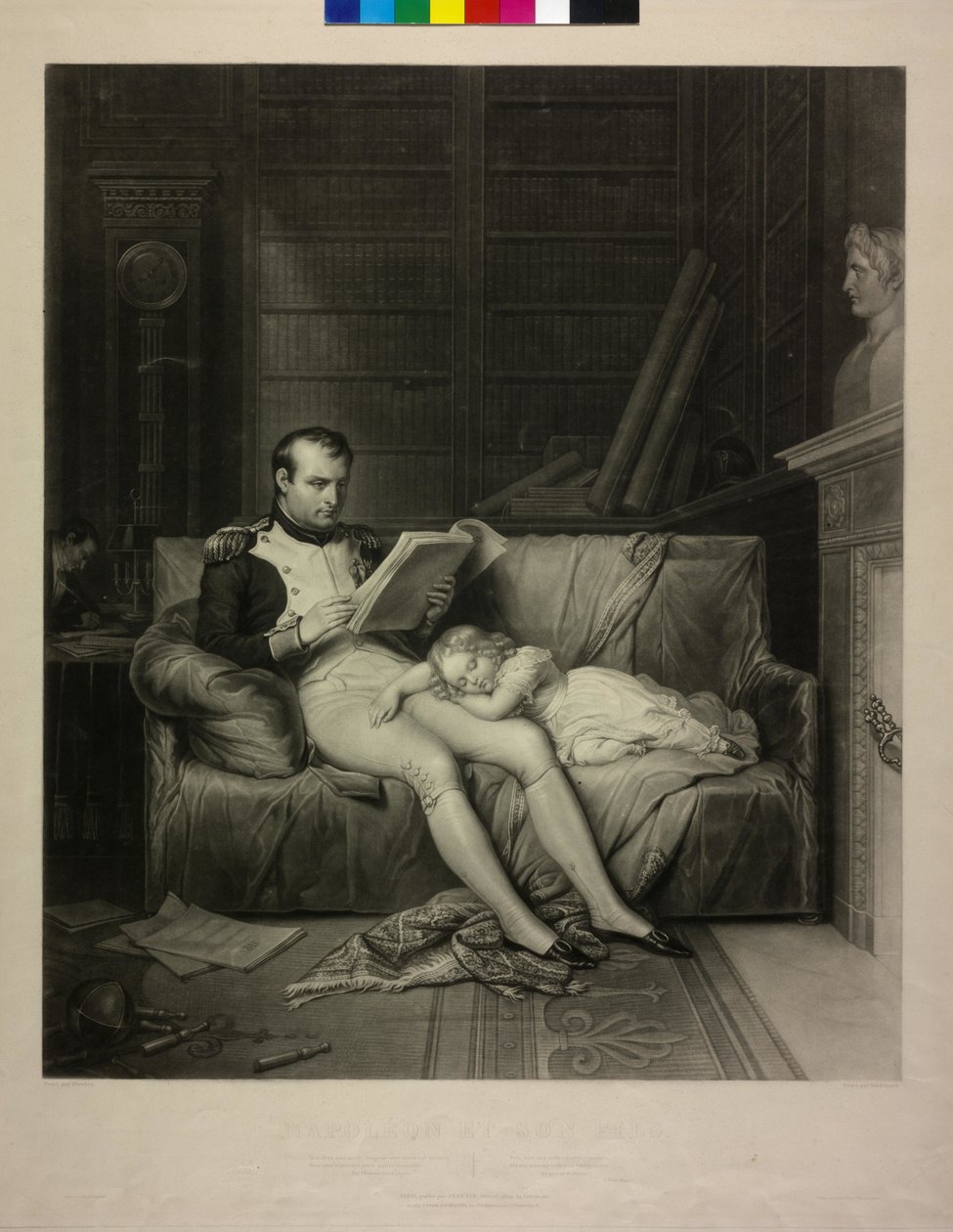 Kejser af Frankrig Napoleon I Bonaparte (mezzotint) af Alexandre Vincent Sixdeniers