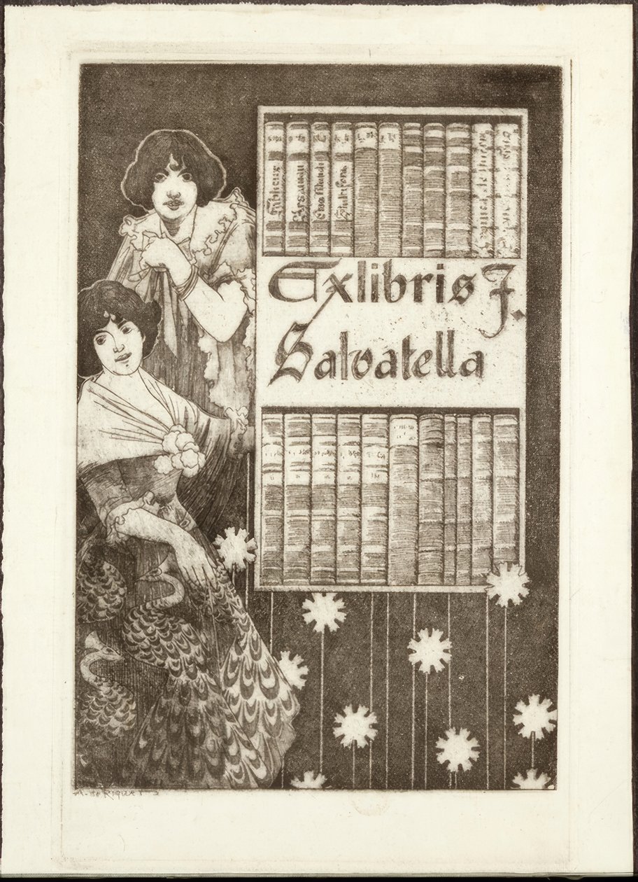 Eks-Libris F. Salvatella af Alexandre de Riquer