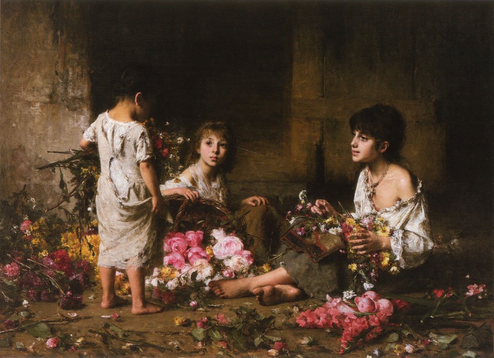 Blomsterpigerne af Alexei Harlamov