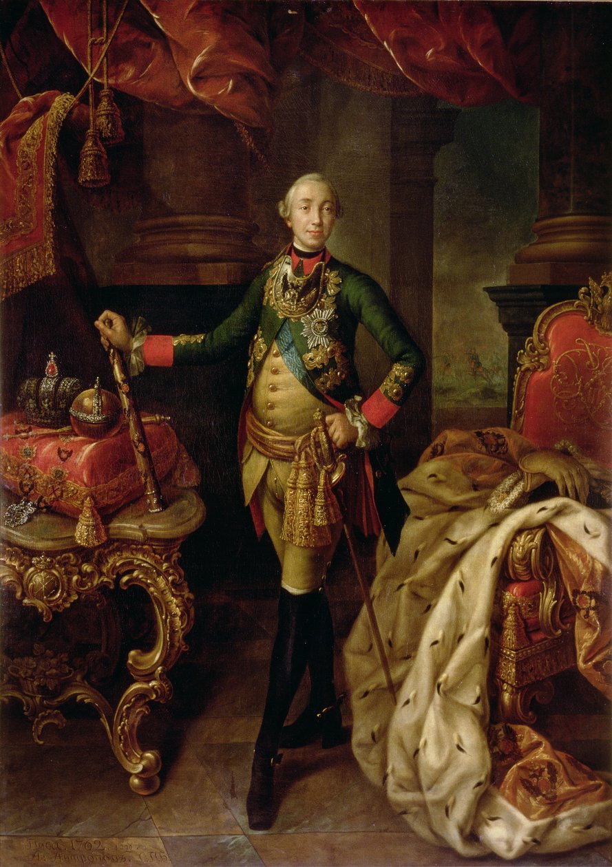 Portræt af zar Peter III (1728-62) 1762 af Alexei Petrovich Antropov
