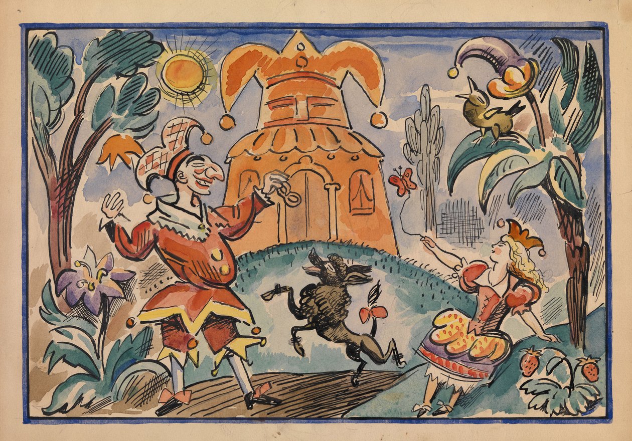 Illustration til War of Petrushka og Stepka-Rastrepka af Evgeni Schwartz, 1925 af Alexei Alexandrovich Radakov