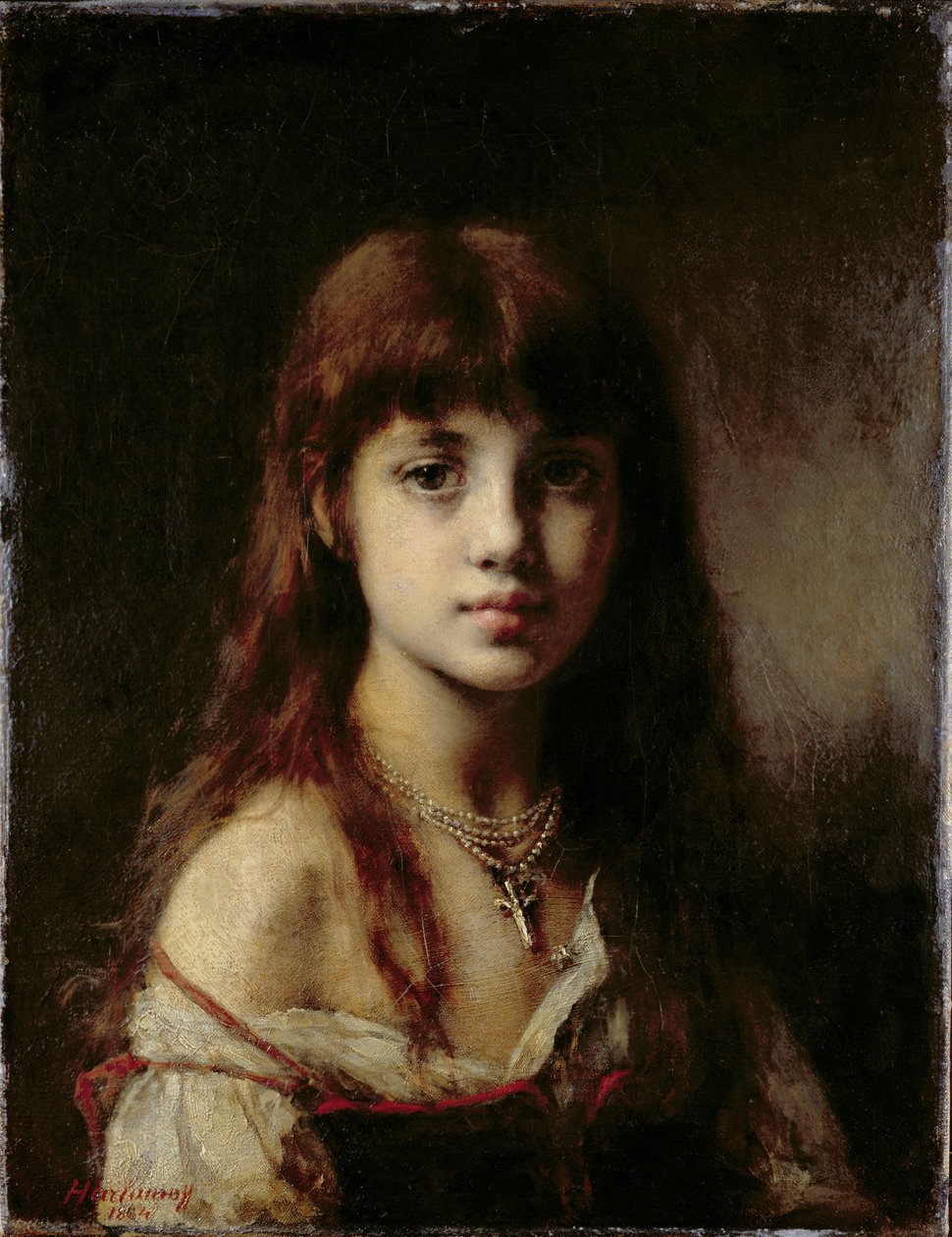 Kunstnerens datter, 1884 (se også 65310) af Alexei Alexevich Harlamoff