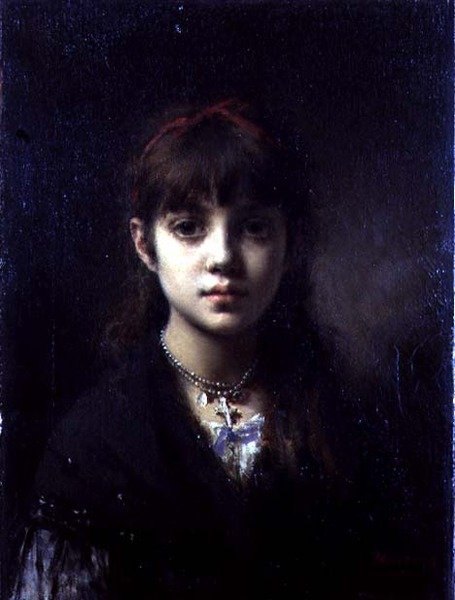 Kunstnerens datter, 1884 (se også 65312) af Alexei Alexevich Harlamoff