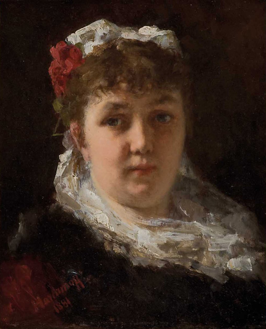 Portræt af operasangerinden Félia Litvinne 1860-1936, 1881 af Alexei Alexeyevich Harlamov