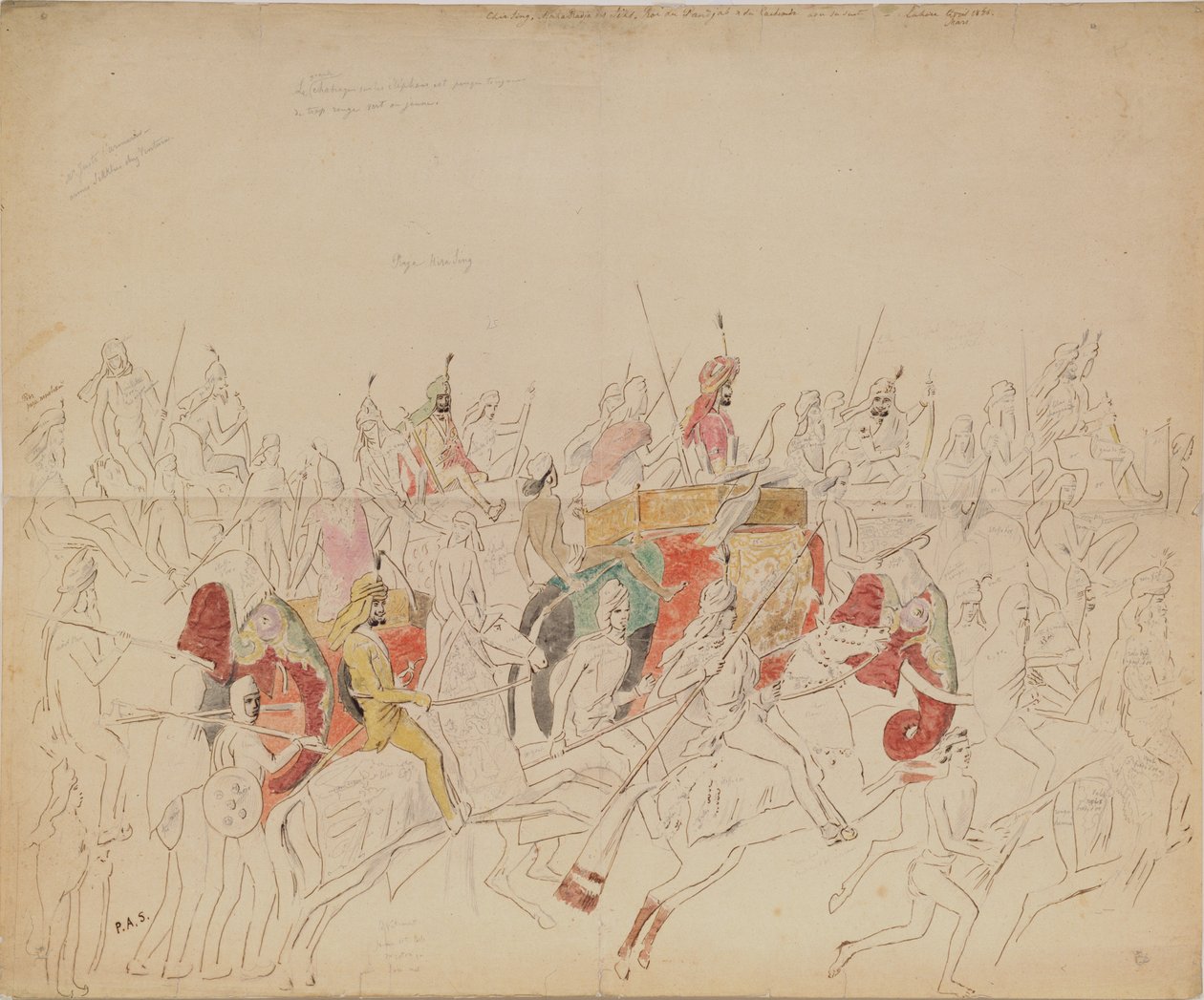 Maharaja Sher Singh fra Punjab og hans domstol, 1846 af Alexei Dmitriyevich Saltykov