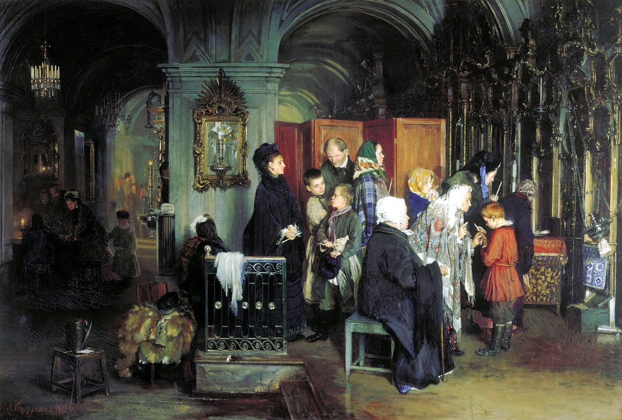 Before the Confession, 1877. dani af Alexei Ivanovich Korzukhin