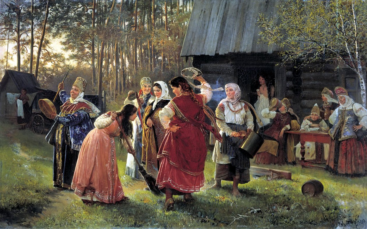 Eve-of-the-Wedding Party, 1889dani af Alexei Ivanovich Korzukhin