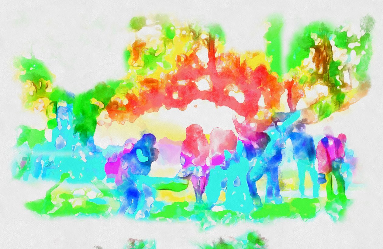 Spring park,2020,(blandede medier) af Alexei Makhov