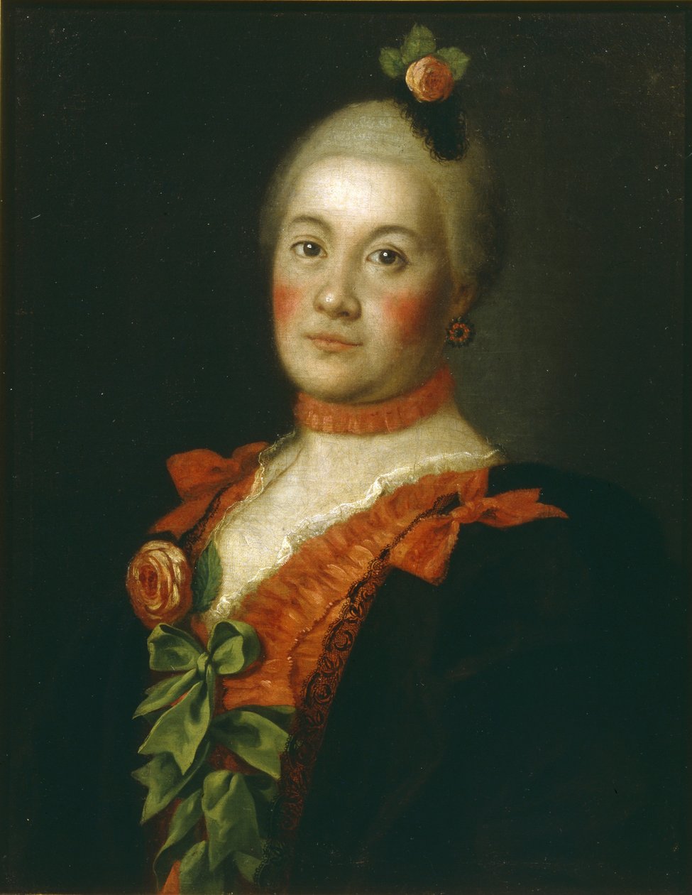 Portræt af grevinde Tatyana Alexeyevna Trubetskaya, 1761 af Alexei Petrovich Antropov