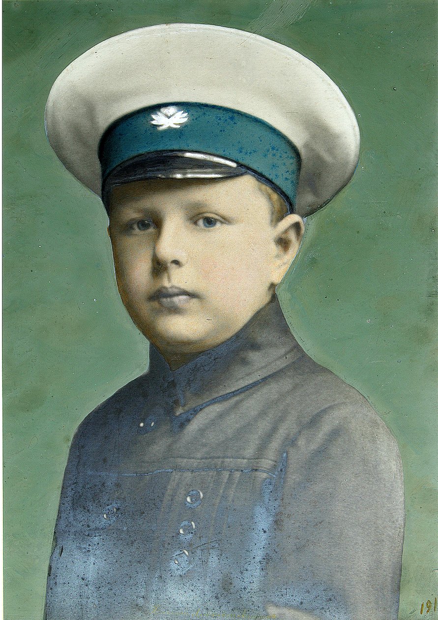 Portræt af Sønnen. Fotografi, Gouache af Alexei Sergeevich Mazurin (1846-efter 1914) af Alexei Sergeevich Mazurin
