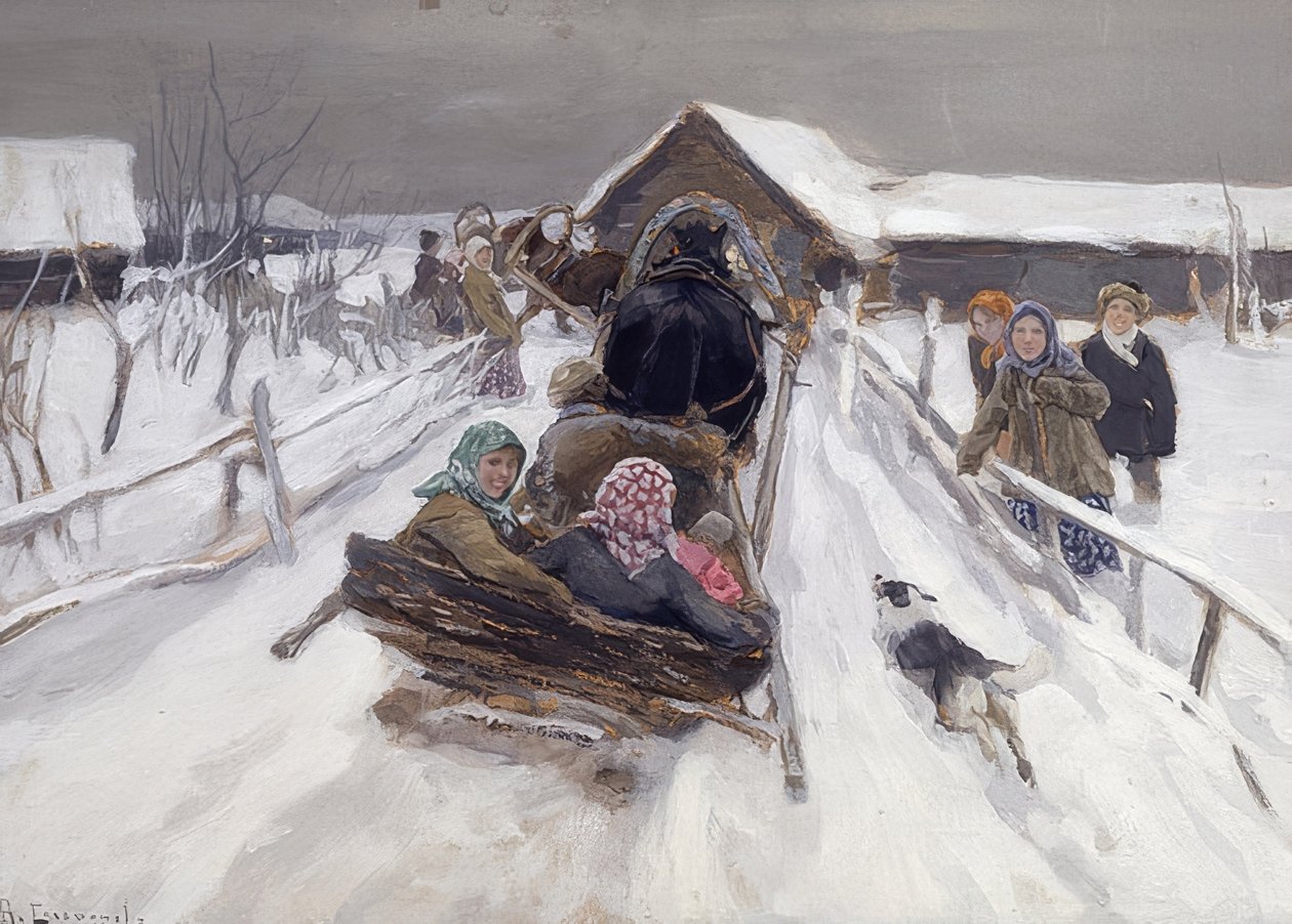 Slædetur i karnevalssæsonen. 1910 af Alexei Steipanovitch Stepanov