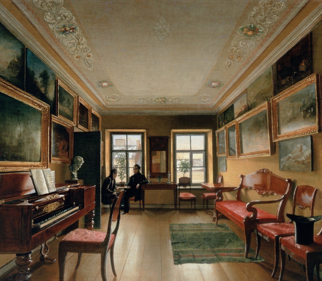 Interiør af en herregård, 1830