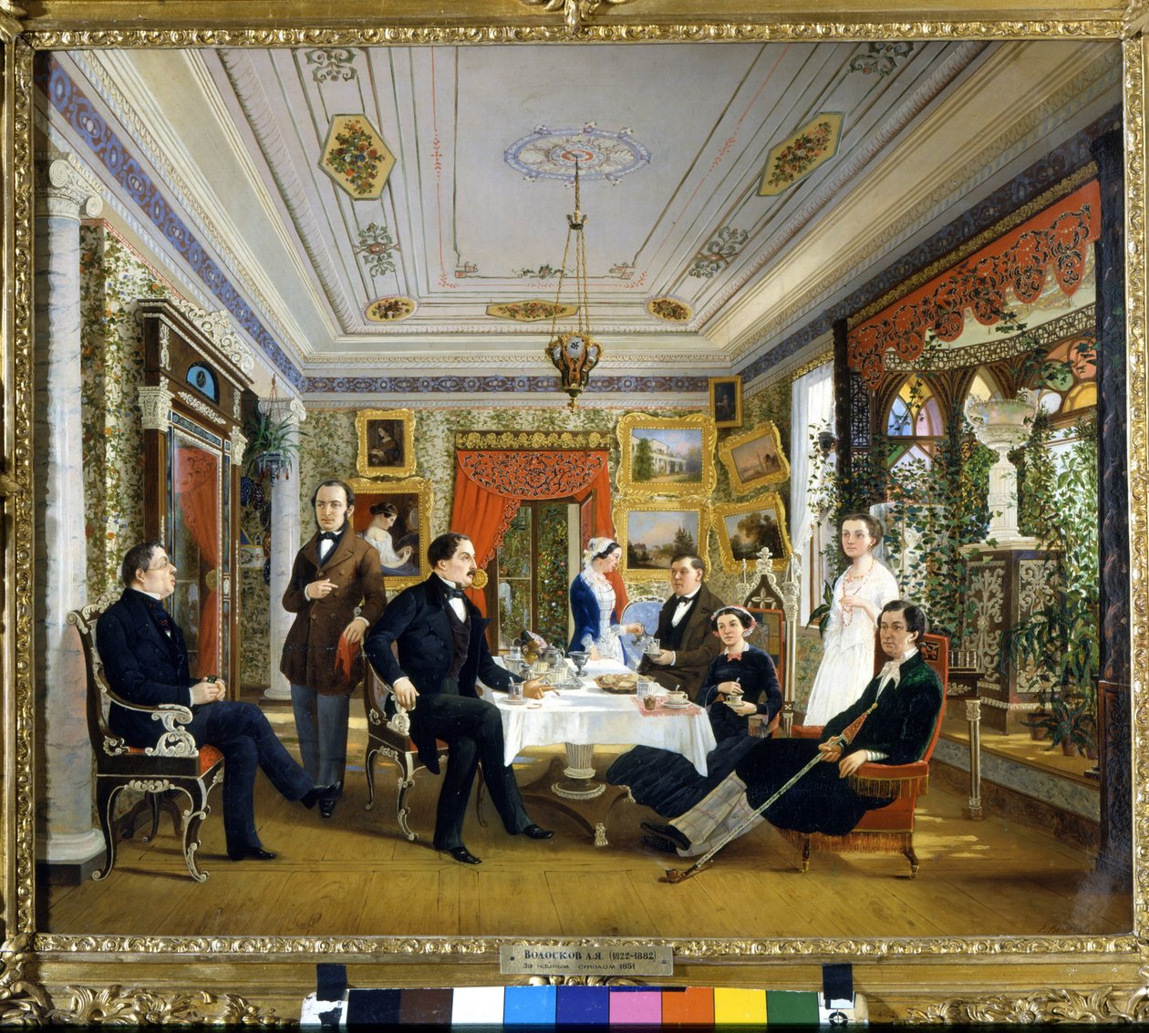 Te-fanen. Maleri af Voloskov Alexey Yakovlevich (1822 - 1882) af Alexei Yakovlevich Voloskov