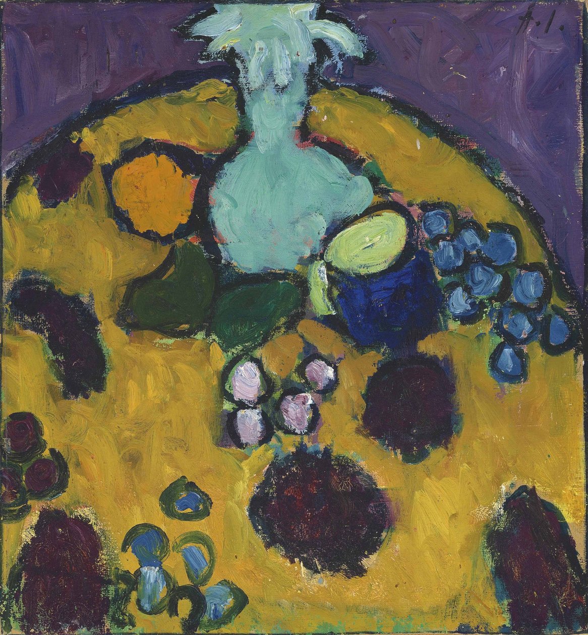 Stilleben med broderede tæpper af Alexej von Jawlensky