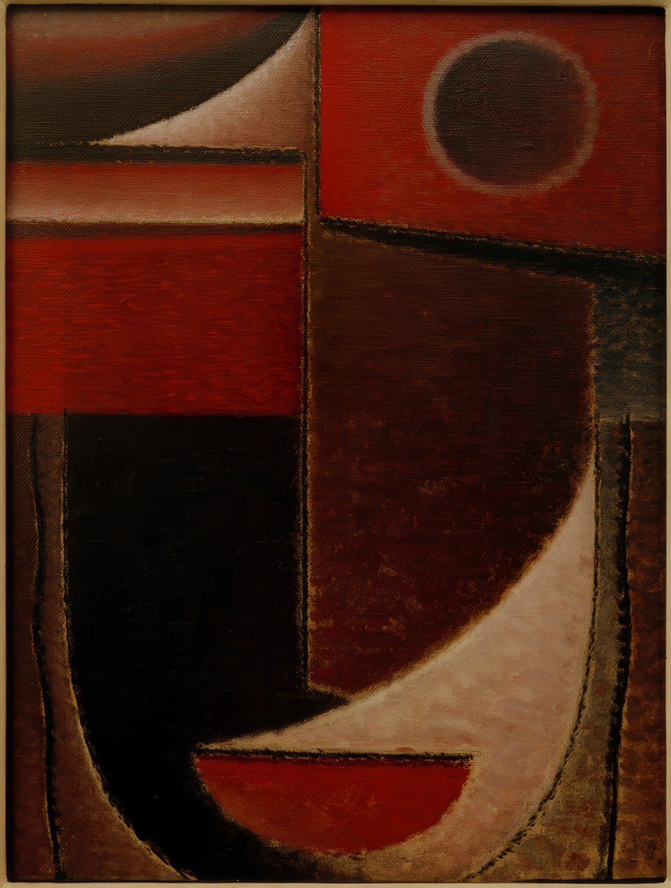 Abstrakt hoved: rødt lys, 1930 af Alexej von Jawlensky