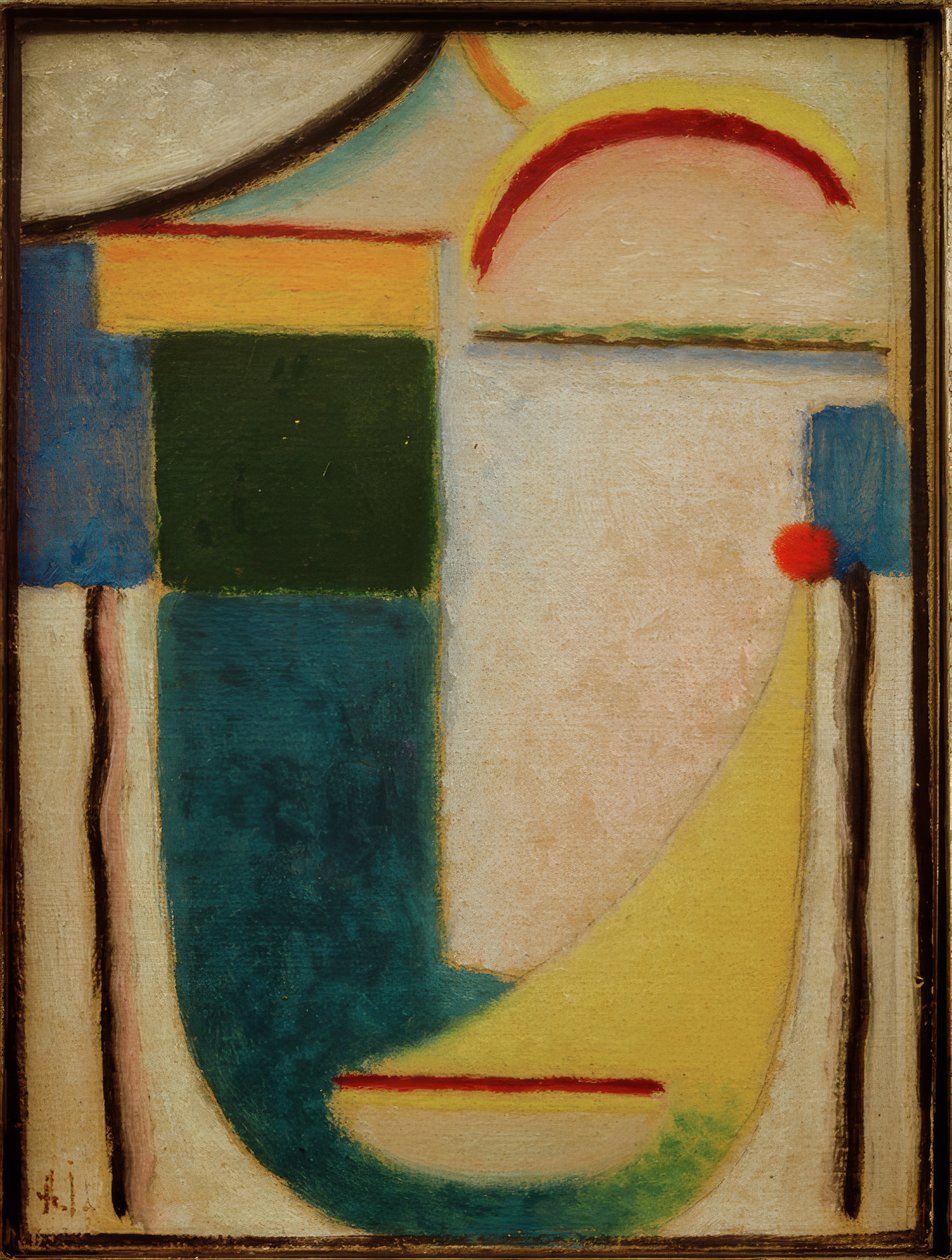 Abstrakt hoved: Skitse til "Frost" af Alexej von Jawlensky