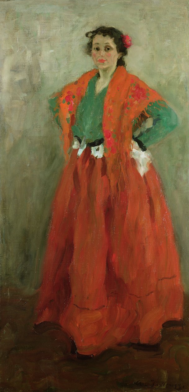 Kunstnerens kone klædt ud som en spansk kvinde, ca. 1901 af Alexej von Jawlensky
