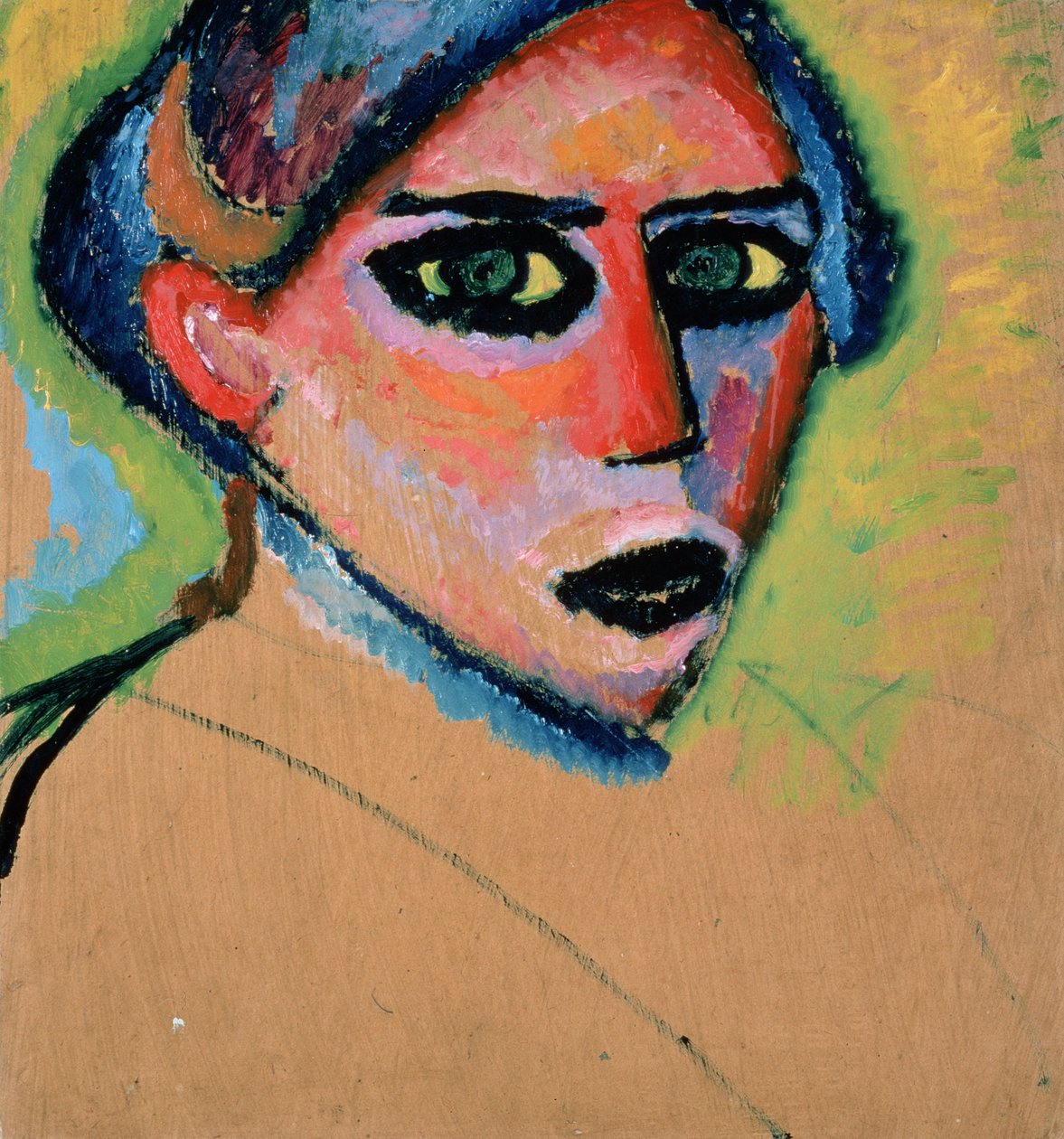Kvindehoved, 1911 (olie på pap) af Alexej von Jawlensky
