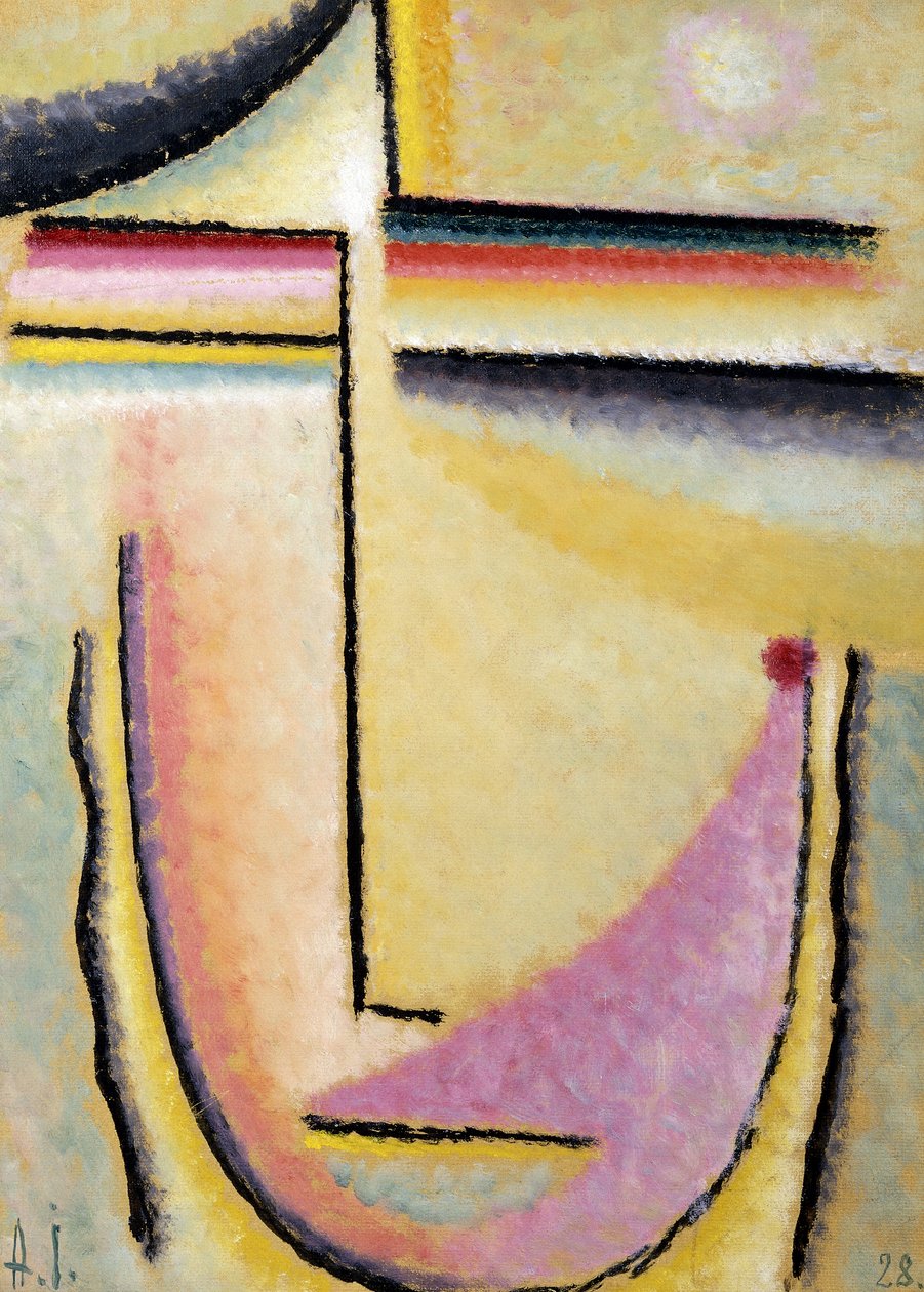 abstrakt hoved; Abstrakt hoved, 1928 af Alexej von Jawlensky