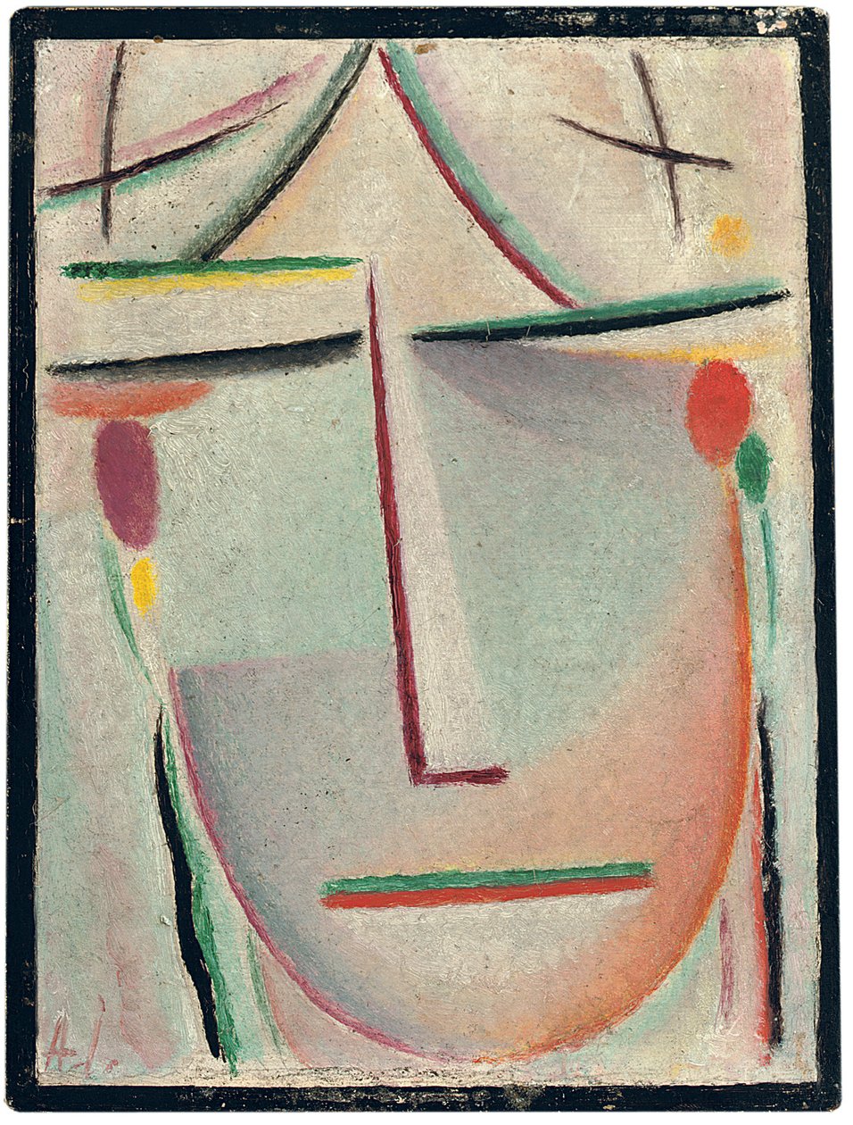 abstrakt hoved; Abstrakt hoved, ca. 1921 af Alexej von Jawlensky