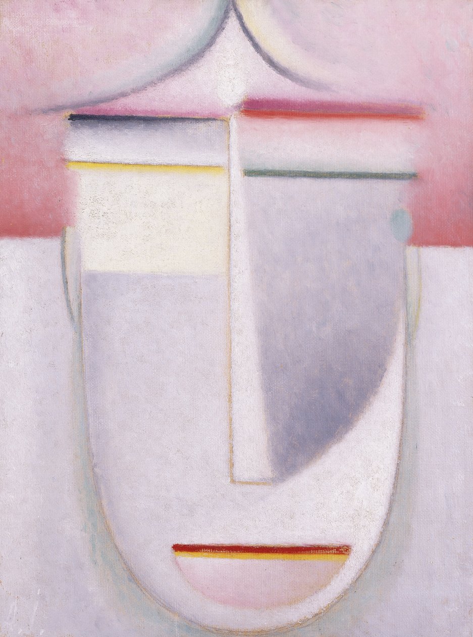 Abstrakt hoved: komposition nr. 2 "Winter"; Abstrakt hoved: Komposition nr. 2 "Vinter", c.1924 af Alexej von Jawlensky