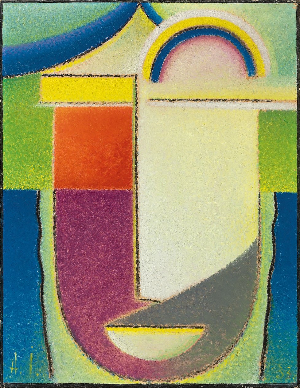 Abstrakt hoved: påske, 1933 af Alexej von Jawlensky