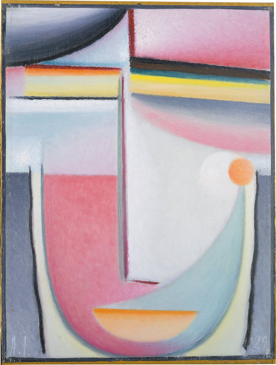 Abstrakt hoved: Symfoni i pink af Alexej von Jawlensky