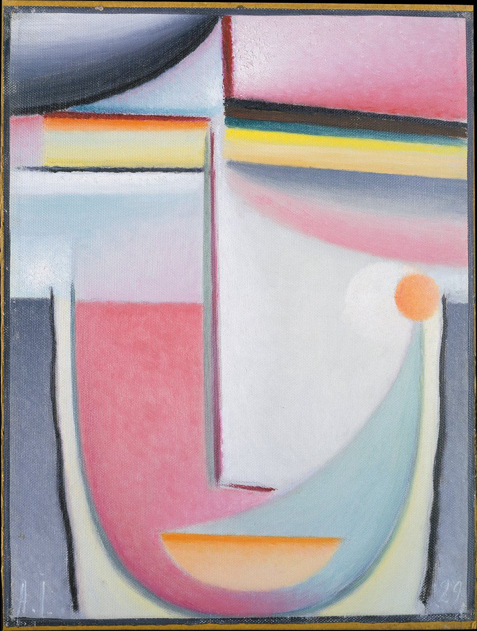 Abstrakt hoved: Symfoni i pink af Alexej von Jawlensky