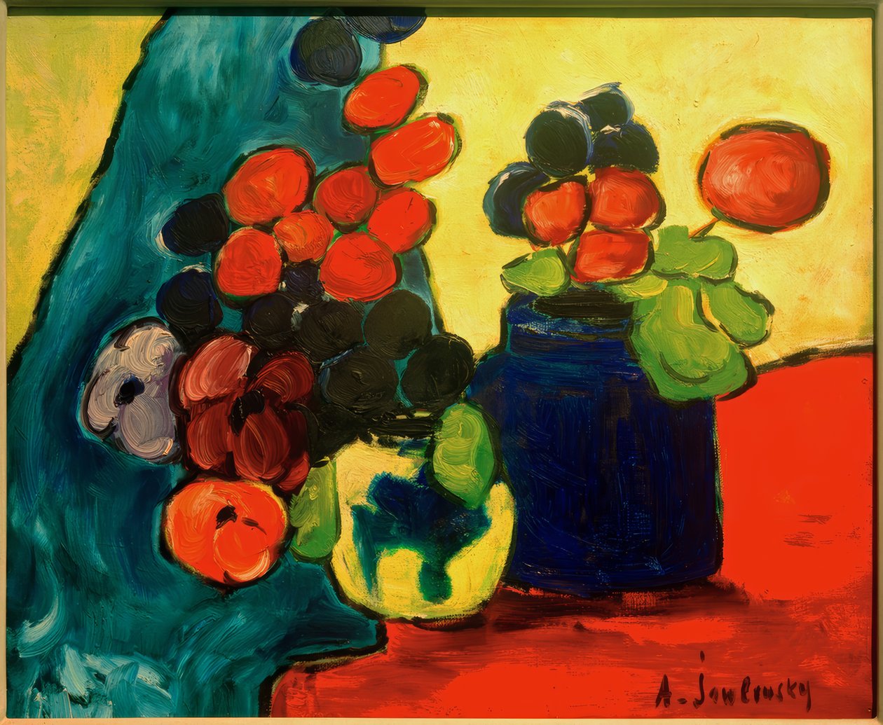 På et rødt klæde af Alexej von Jawlensky