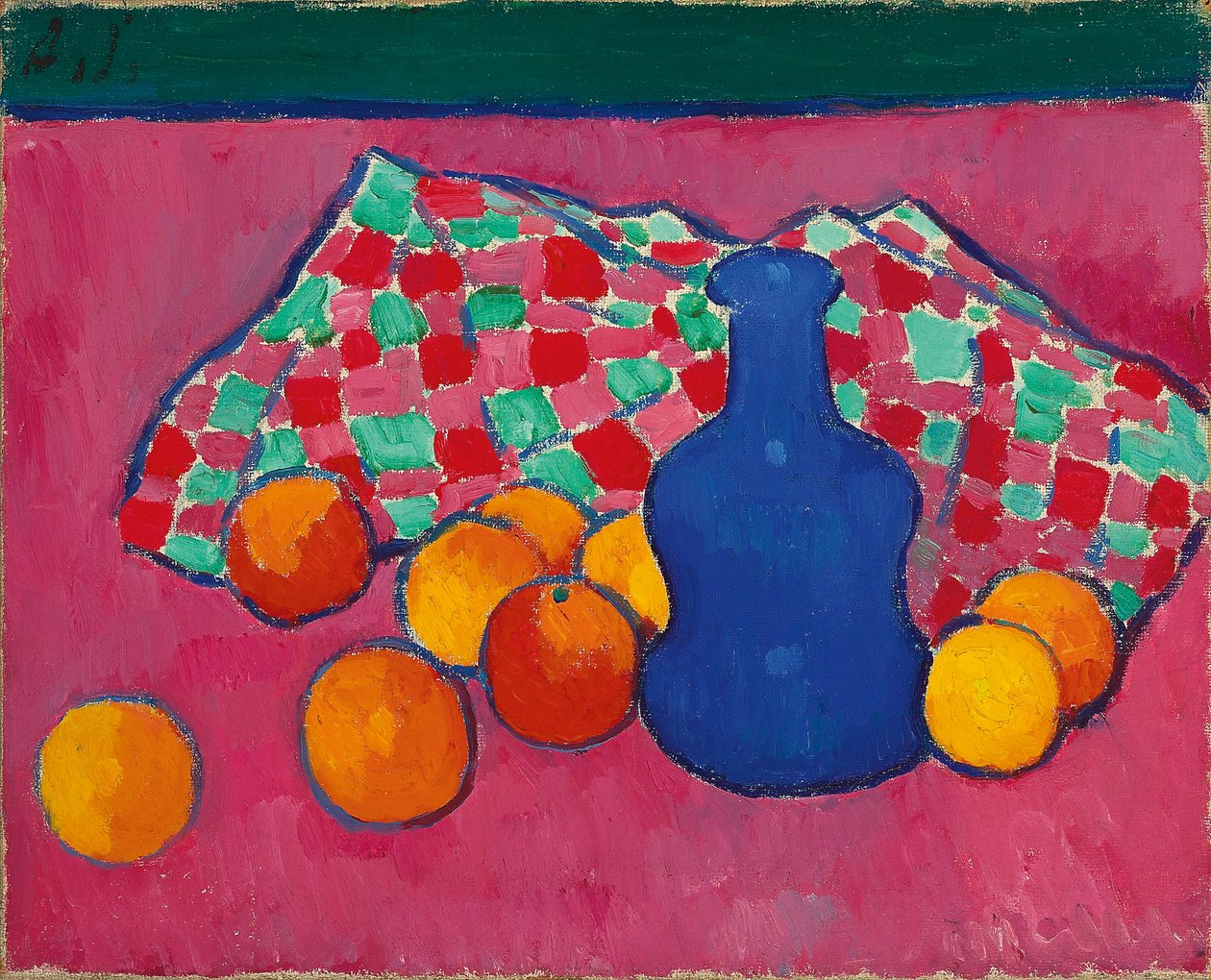 Blå vase med appelsiner, 1907 af Alexej von Jawlensky