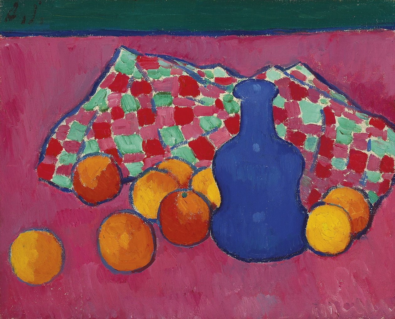Blå vase med appelsiner, 1908 af Alexej von Jawlensky