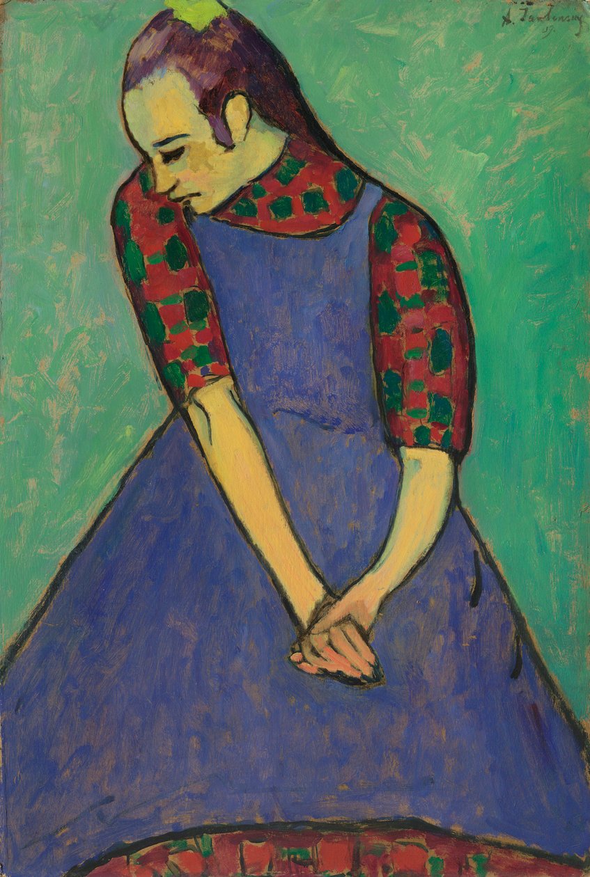 Blåt forklæde, 1909. af Alexej von Jawlensky