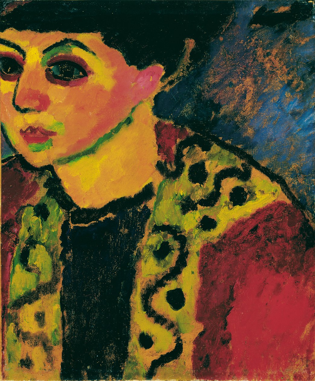 Dame mod en blå baggrund af Alexej von Jawlensky