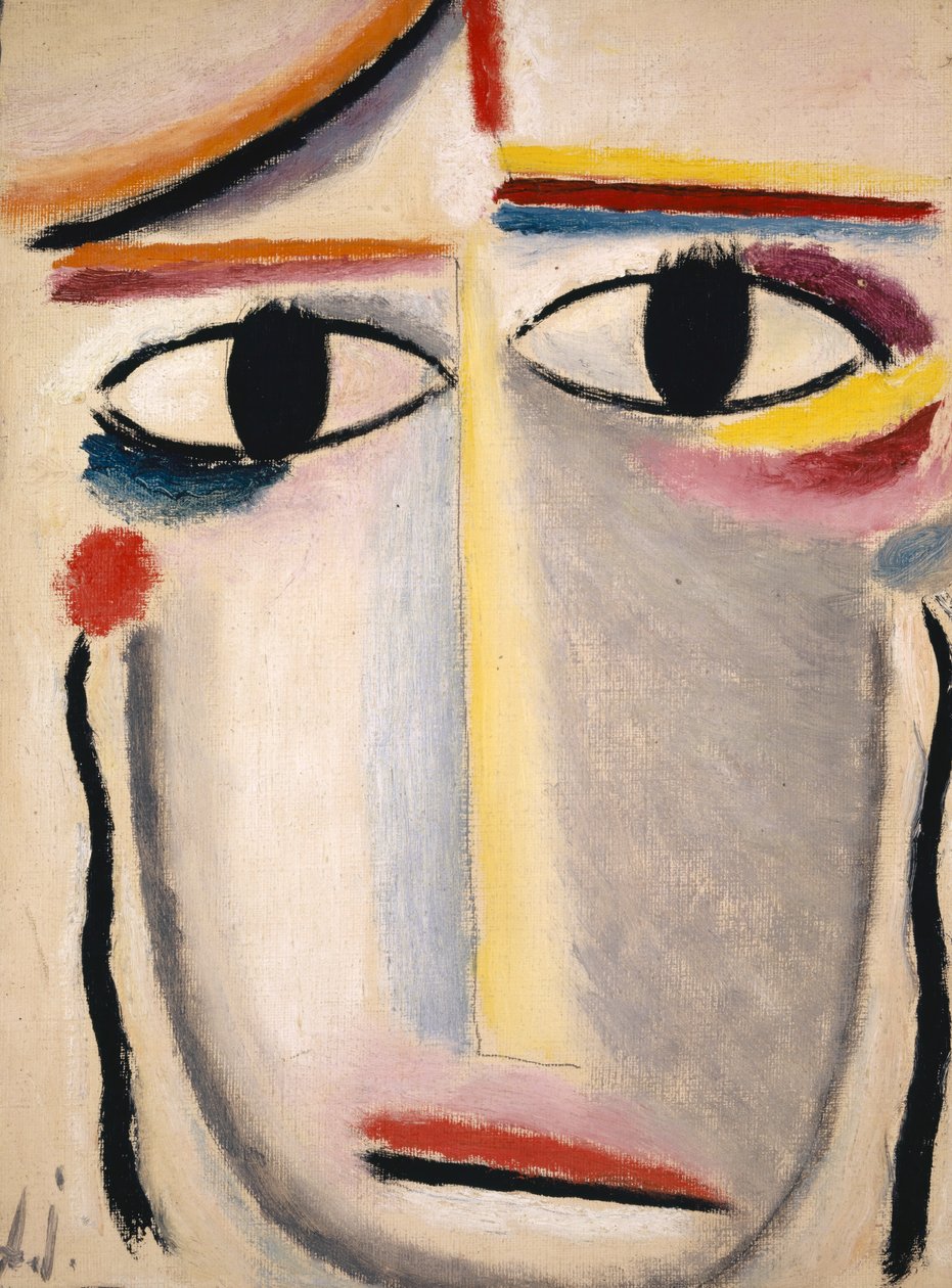 Kvindehoved, 1919-20 (olie på pap) af Alexej von Jawlensky
