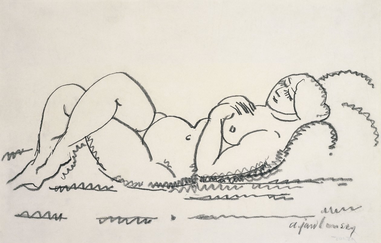 Kvinde nøgen; Nøgen kvinde, ca. 1912 af Alexej von Jawlensky