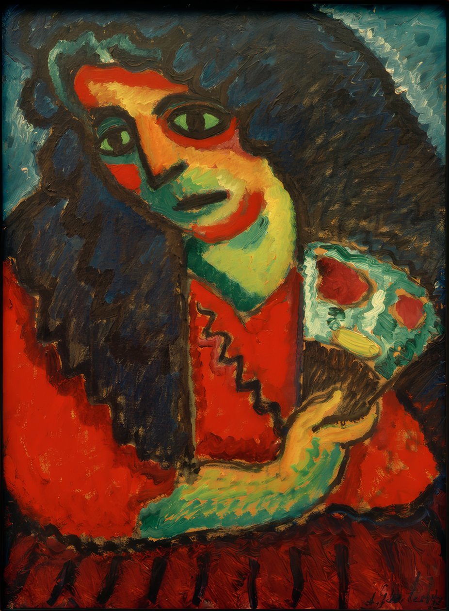 Kvinde med ventilator af Alexej von Jawlensky