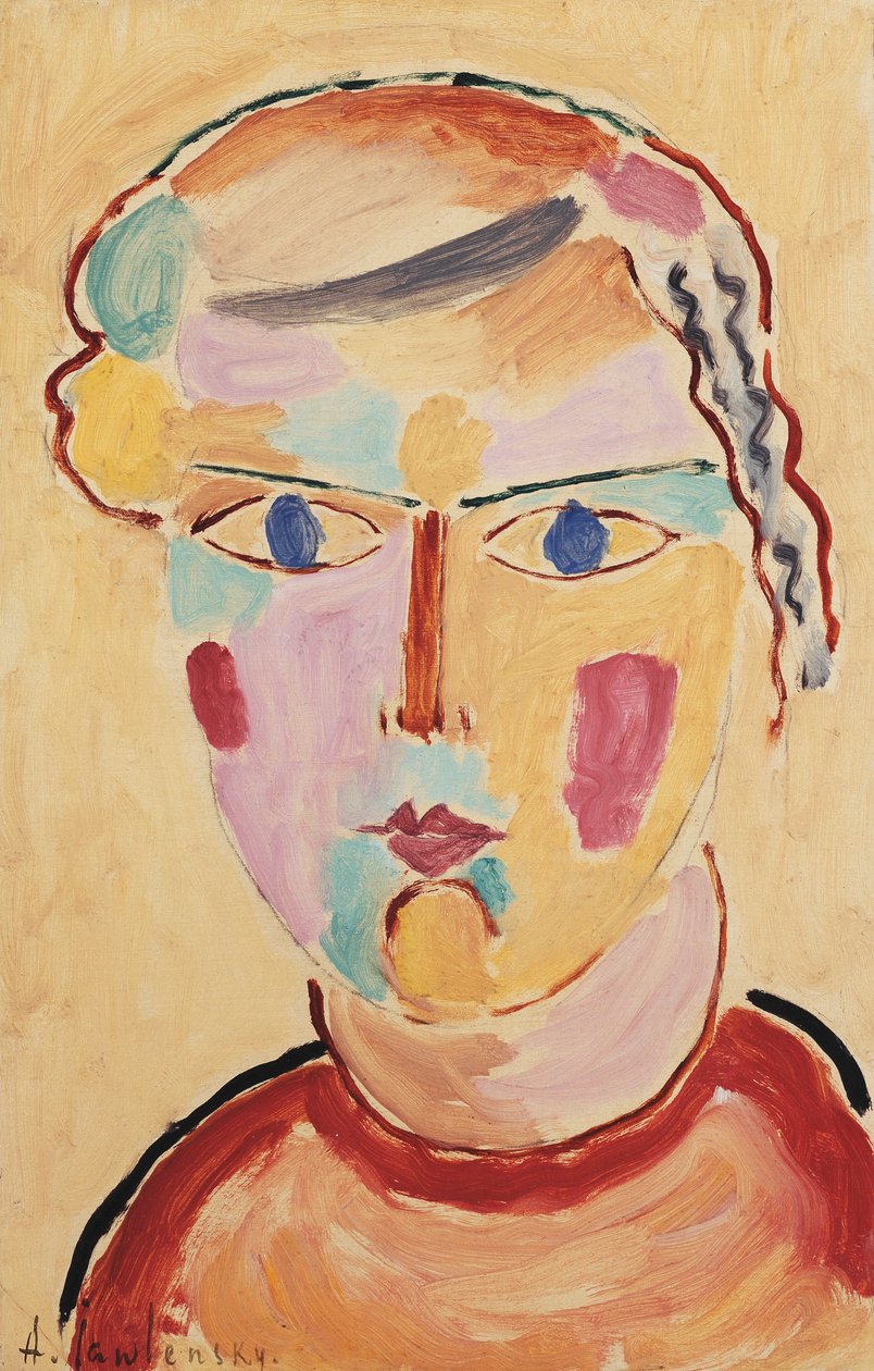 Pige, lys af udseende; Hoved af en pige, lyst tilsynekomst, 1916 af Alexej von Jawlensky