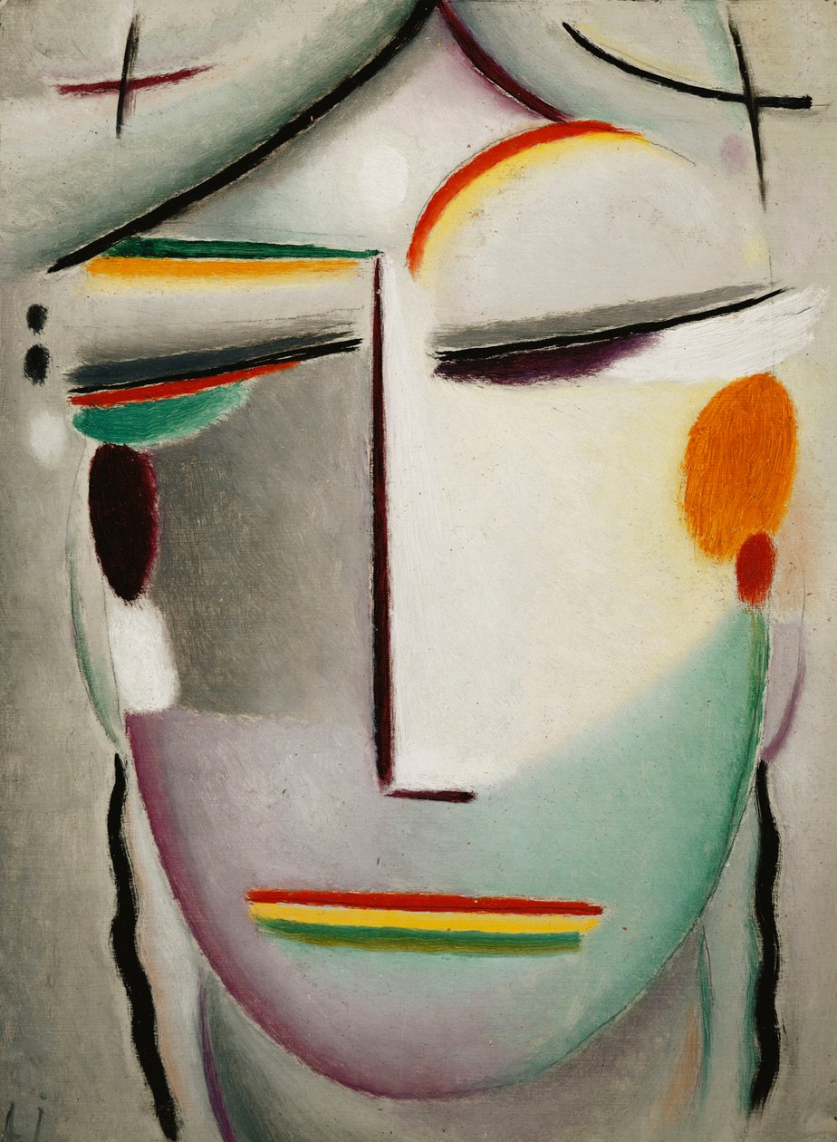 Frelserens ansigt: Remote King - Buddha II; Frelserens ansigt: Fjern højhed - Buddha II, ca. 1921 af Alexej von Jawlensky