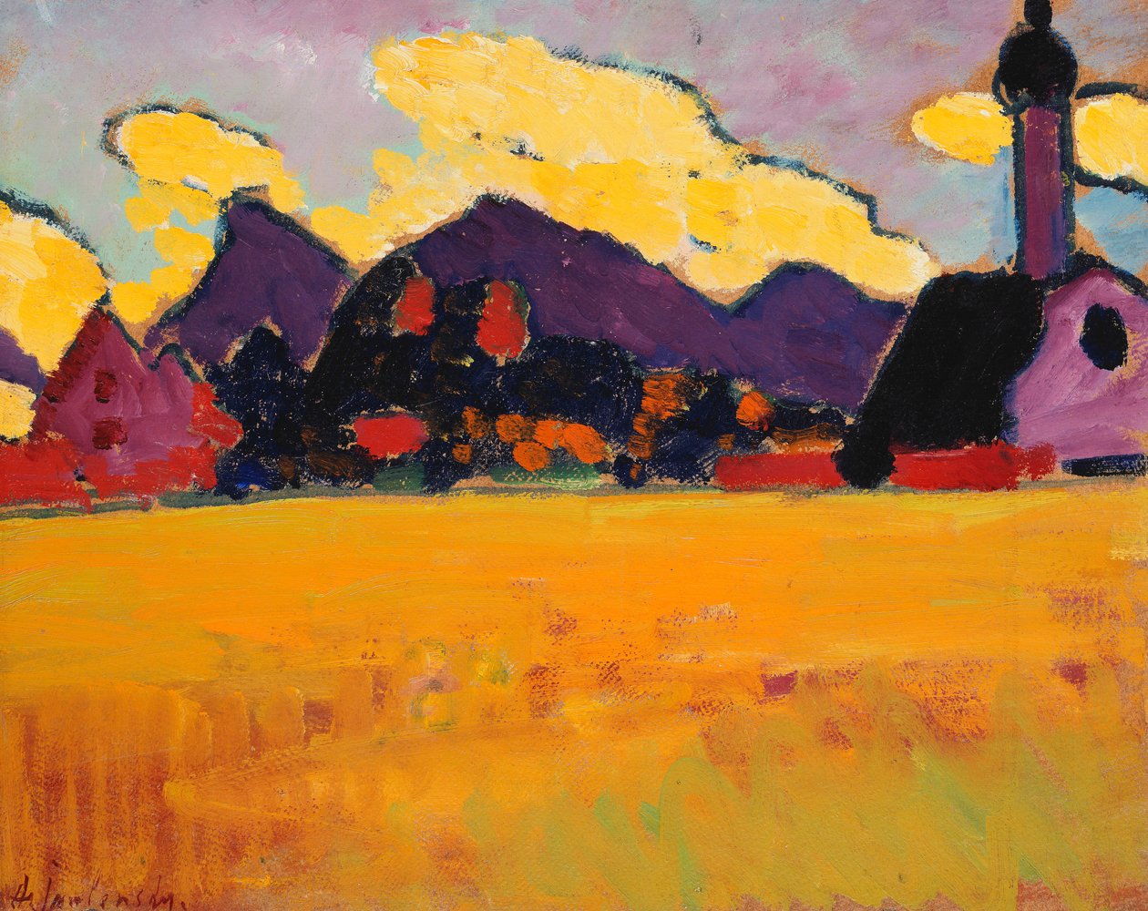Landskab nær Murnau; Landskab nær Murnau, ca. 1910 af Alexej von Jawlensky