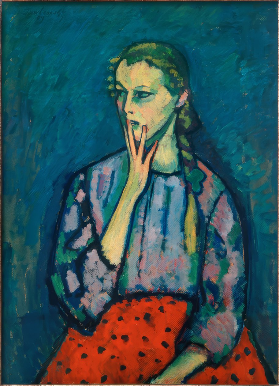 Portræt af en pige, 1909 af Alexej von Jawlensky