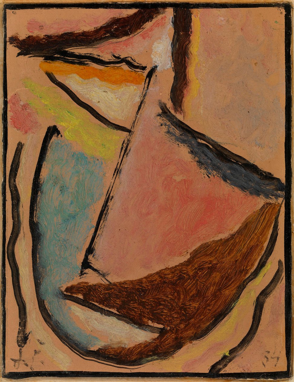 Meditation, lille abstrakt hoved, 1934 af Alexej von Jawlensky