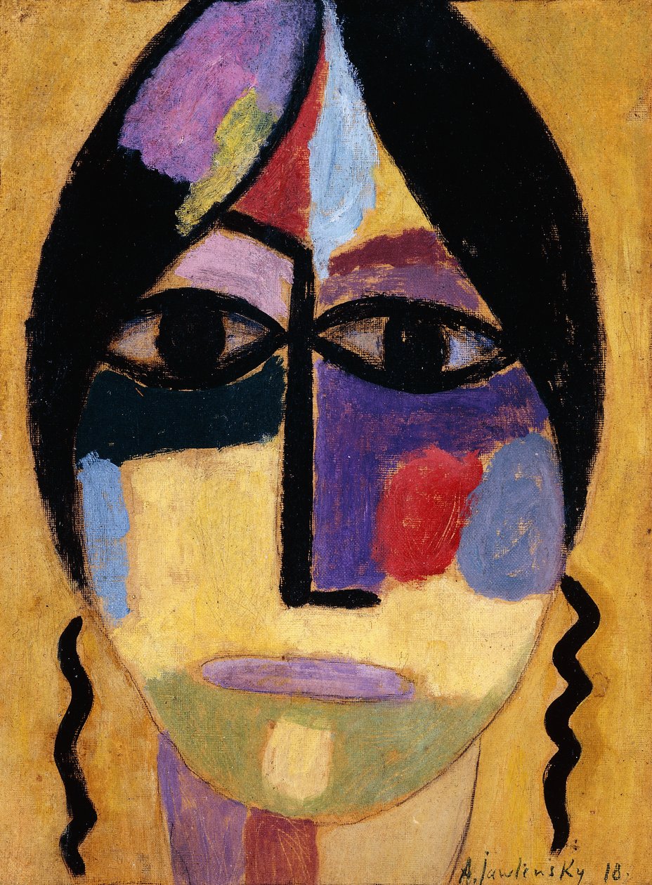 Mystic Head: Ravenwings IV; Mysticher Kopf: Rabenflugel IV, 1918 af Alexej von Jawlensky