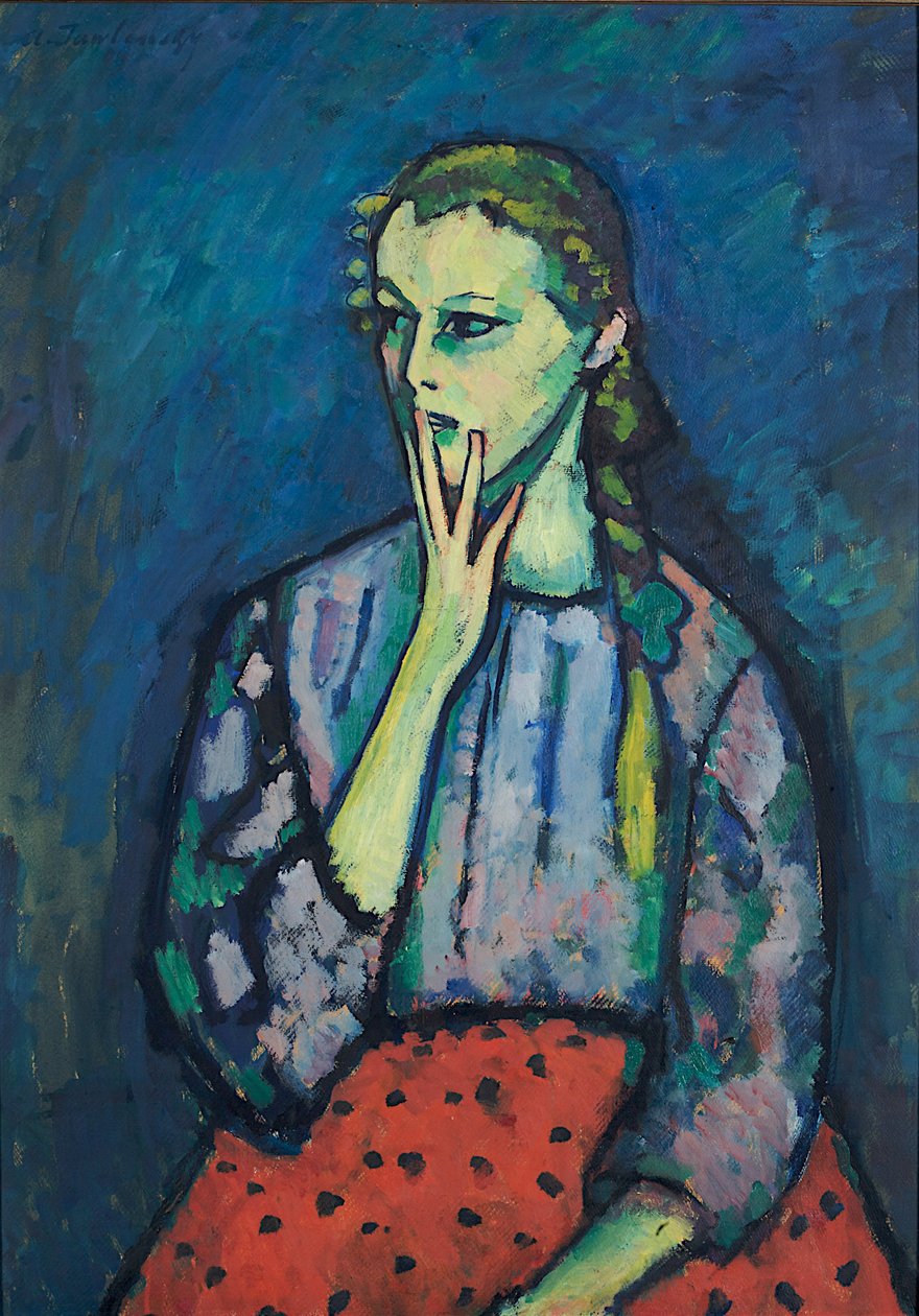 Portræt af en pige, 1909 af Alexej von Jawlensky