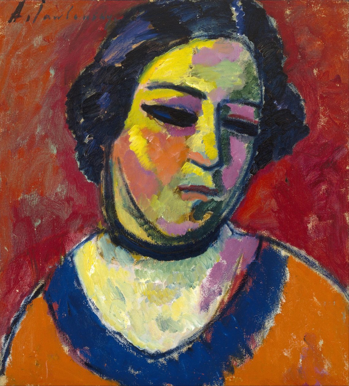 Portræt af en kvinde af Alexej von Jawlensky